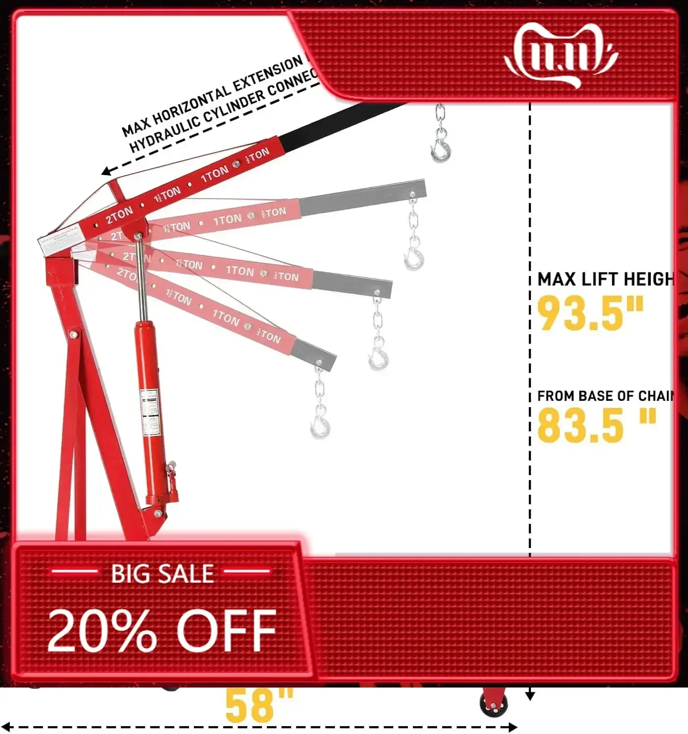 BestsellerEngine Hoist 2 TON F - Engine Hoist Crane ulasan dan harga